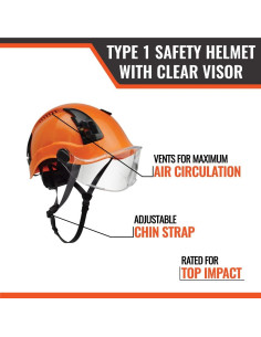 Casco de Seguridad APEX Malta Dynamics con Visor Claro Naranja 2