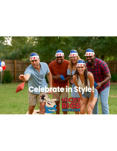 Gorra Visor Patriótico Nicky Bigs - Bandera Americana 20 cm