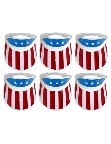 Paquete de 6 Gorras Visera Solar Ajustables Nicky Bigs UV