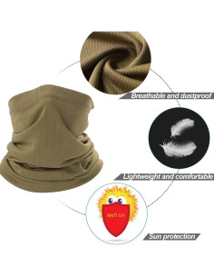 Cuello Gaiter Coyote Marrón Unisex - Protección Solar UV 2