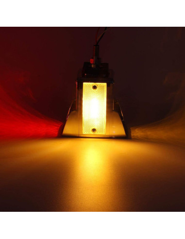 Luces LED de Pedestal Cuadradas Partsam 52 LEDs Ámbar/Rojo