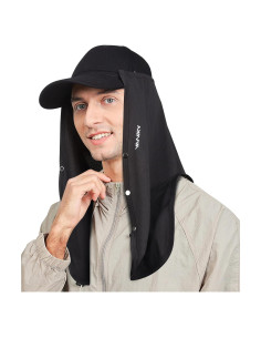 Drape de Cuello Ajustable UV 80+ Negro - Protección Solar Multifuncional