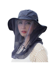 Sombrero Safari Antimosquitos Jackcell Azul Marino UPF 50+
