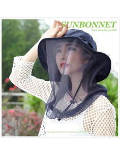 Sombrero Safari Antimosquitos Jackcell Azul Marino UPF 50+ 2