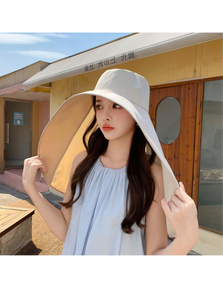Sombrero de sol para mujer con ala ancha y protección UV Sombrero de sol para mujer con ala ancha y protección UV