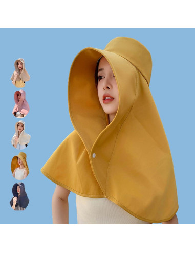 Sombrero de sol para mujer con ala ancha y protección UV