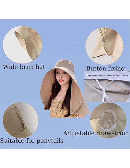 Sombrero de sol para mujer con ala ancha y protección UV Sombrero de sol para mujer con ala ancha y protección UV