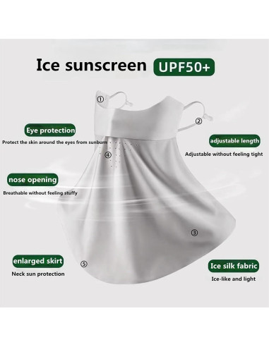 Máscara Solar Ligera y Transpirable para Mujeres - Protección Integral