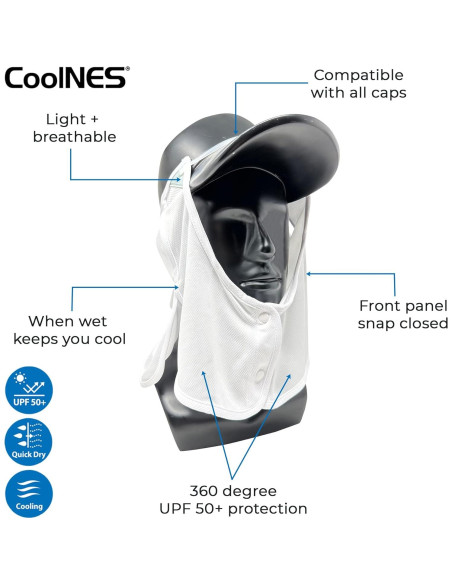 Drape de Cuello CoolNES UV Ajustable 2 en 1 para Pesca