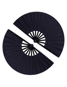 Paquete de 2 Ventiladores de Mano Plegables Tkocisa Negro 34x63.5cm