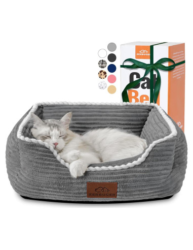 Cama Suave para Gatos y Perros ZBGUS Pequeña Gris Antideslizante