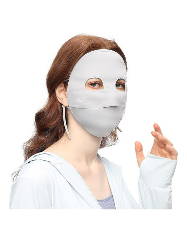 Cubierta Facial Solar UPF 50+ para Mujeres - Transpirable Gris