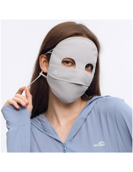 Cubierta Facial Solar UPF 50+ para Mujeres - Transpirable Gris