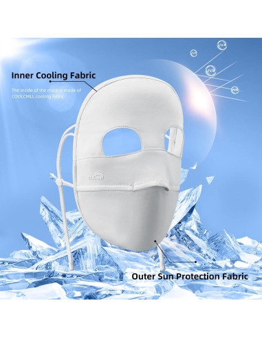 Cubierta Facial Solar UPF 50+ para Mujeres - Transpirable Gris