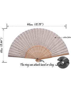 Abanico Plegable Salutto Café Geométrico 21.6 cm 2