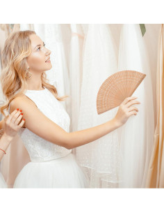 Abanico Plegable de Madera IMIKEYA 31.8cm Vintage para Mujeres 2