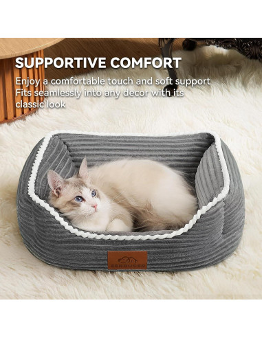 Cama Suave para Gatos y Perros ZBGUS Pequeña Gris Antideslizante