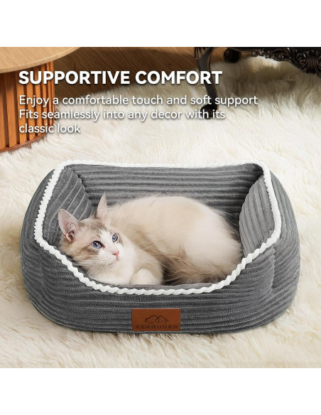Cama Suave para Gatos y Perros ZBGUS Pequeña Gris Antideslizante