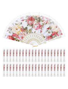 Abanicos Plegables de Encaje Geelin 50 Pcs para Boda