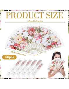 Abanicos Plegables de Encaje Geelin 50 Pcs para Boda 2