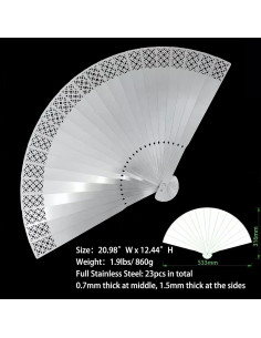 Ventilador de Mano Plegable Geesonyarn de Acero Inoxidable 53cm 2