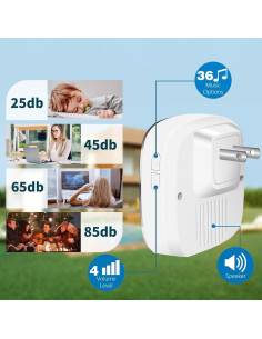 Kasonic Timbre Inalámbrico Blanco IP44 36 Melodías 304,8 m 2