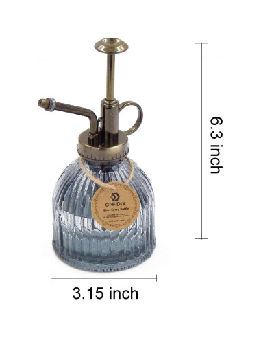 Botella de Spray para Plantas OFFIDIX 200 ml Vidrio Gris Oscuro