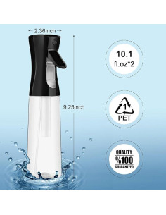 Botella Spray NGR 300ml Negra para Cabello y Limpieza 2