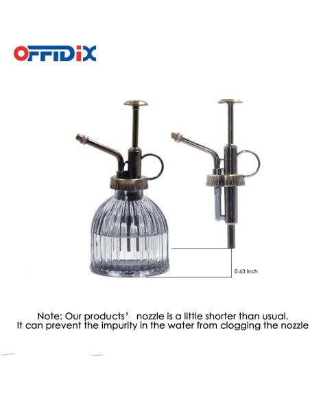 Botella de Spray para Plantas OFFIDIX 200 ml Vidrio Gris Oscuro