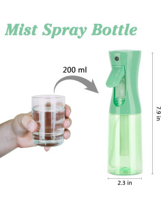 Botella Spray Niebla Fina 200ml Zuhose Verde Claro 2 Paquete 2