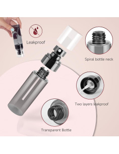 3 Botellas de Spray 30ml GIVITASOT Plástico Negro Nebulizador 2