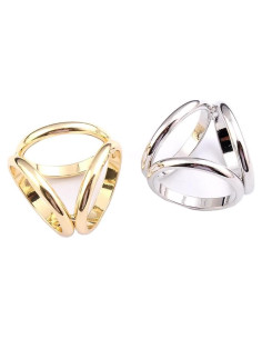 2 Anillos de Bufanda VASANA Dorado y Plateado 1.9cm