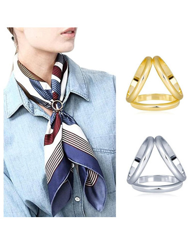 2 Anillos de Bufanda VASANA Dorado y Plateado 1.9cm