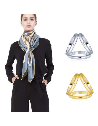 2 Anillos de Bufanda VASANA Dorado y Plateado 1.9cm