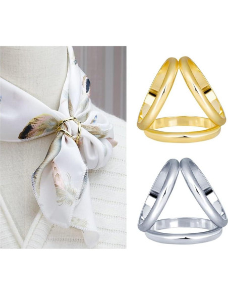 2 Anillos de Bufanda VASANA Dorado y Plateado 1.9cm