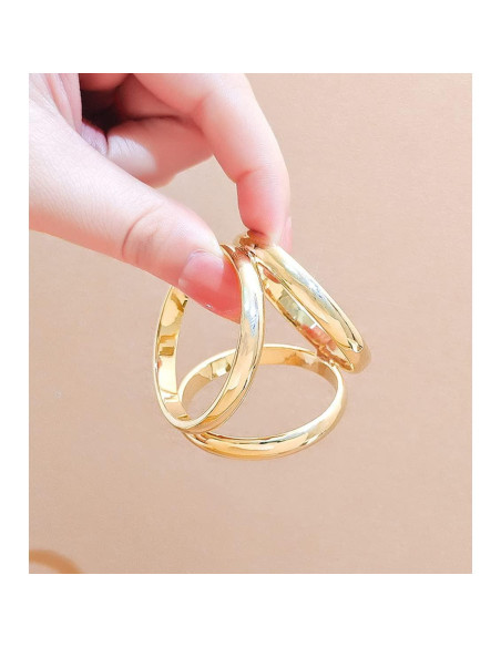 2 Anillos de Bufanda VASANA Dorado y Plateado 1.9cm