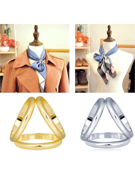 2 Anillos de Bufanda VASANA Dorado y Plateado 1.9cm