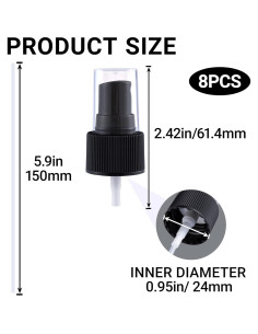 8 Tapas de Pulverizador Winsyison 24/410 Reutilizables - Negro 2