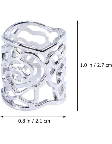 Anillo de Hebilla de Bufanda Rosa Hueca Plata para Mujeres