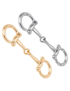 2 Anillos de Hebilla de Bufanda Horsebit Oro Plata - Mujeres