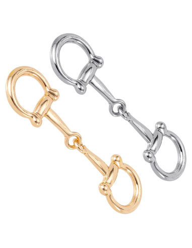 2 Anillos de Hebilla de Bufanda Horsebit Oro Plata - Mujeres