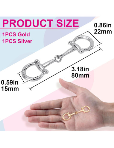 2 Anillos de Hebilla de Bufanda Horsebit Oro Plata - Mujeres