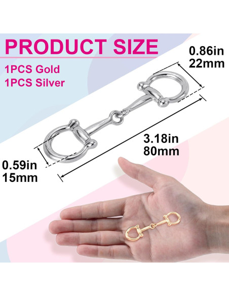 2 Anillos de Hebilla de Bufanda Horsebit Oro Plata - Mujeres