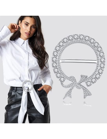 6 Clips de Anillo para Bufanda de Seda Yasowdkel - Aleación de Zinc