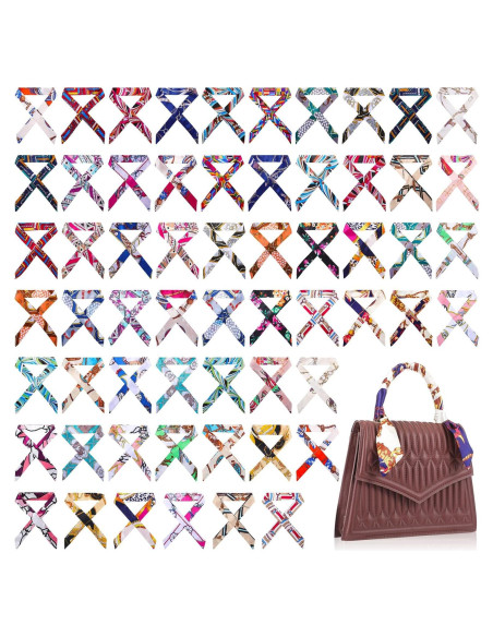 Bufanda delgada para mujeres - 60 piezas de satén 85x4 cm