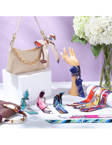 Bufanda delgada para mujeres - 60 piezas de satén 85x4 cm