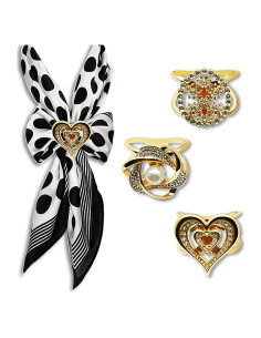 Clip de Bufanda Elegante Tijeyi 3 Piezas con Rhinestones