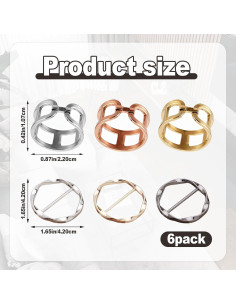 Paquete de 6 Clips para Bufanda y Corbata Wshxjzyay - Antideslizantes 2