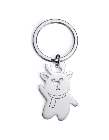 Llavero Muñeco de Nieve y Reno AMAXER en Acero Inoxidable
