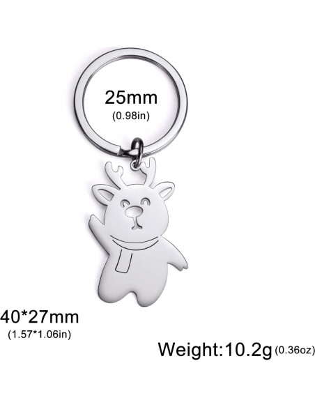 Llavero Muñeco de Nieve y Reno AMAXER en Acero Inoxidable Llavero Muñeco de Nieve y Reno AMAXER en Acero Inoxidable